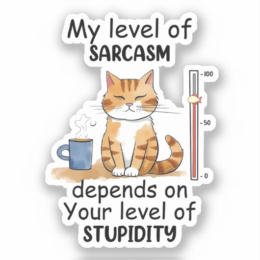 Sassy und Niedliche Orangenkatze Aufkleber (Vorderseite)