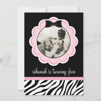 Sassy und Wild Zebra Geburtstagsparty Einladung