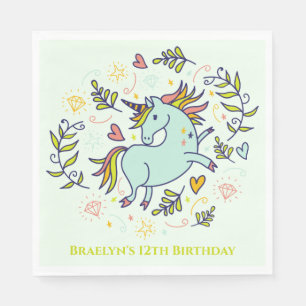 Sassy Unicorn Magical Birthday Serviette