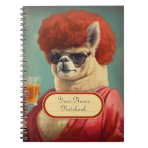 Sassy Vintag Funny Llama Spiral Notebook