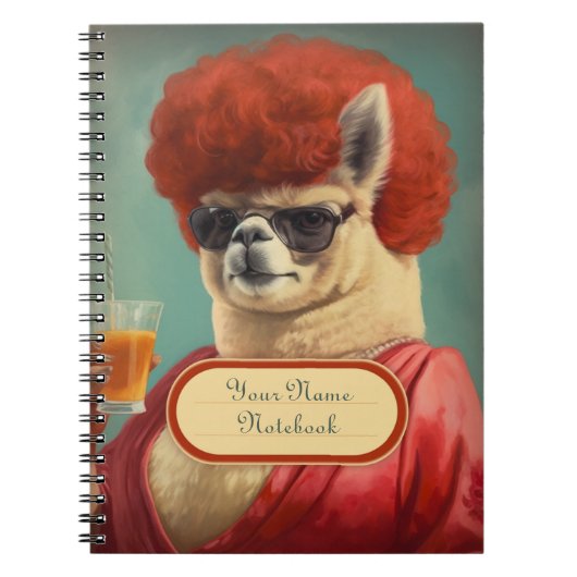 Sassy Vintag Funny Llama Spiral Notebook Notizblock (Vorderseite)