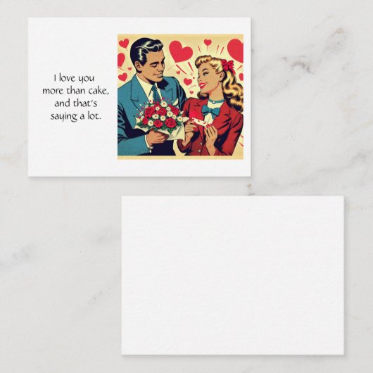Sassy Vintag Valentine mit Zitat Mitteilungskarte (Vorne/Hinten)