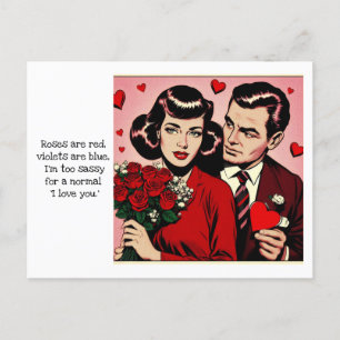 Sassy Vintage Comic Valentinstag mit Zitat Postkarte