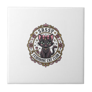 Sassy Weibliche Katze Lustiges Katzenliebhaber-Des Fliese