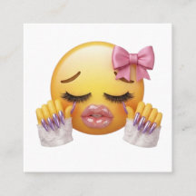 Sassy-Weinendes Emoji mit rosa Schleife und Nägeln