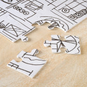 Sassy-Whimsical Modern Ink Doodle Muster Puzzle (Seite)