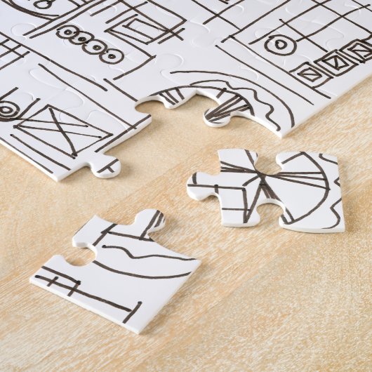 Sassy-Whimsical Modern Ink Doodle Muster Puzzle (Seite)