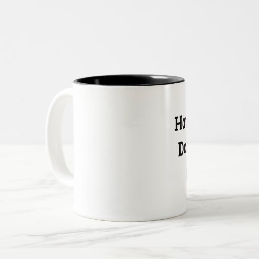 Sassy "Wie wär's no" Tasse (Vorderseite Links)