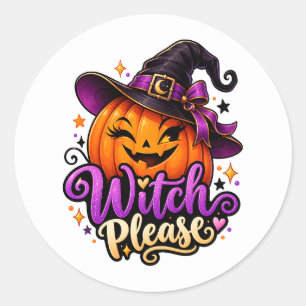 Sassy Witch Bitte Kürbis Halloween Aufkleber