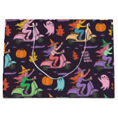 Sassy Witch Moped Pattern - Niedliche Pastelhexen Große Geschenktüte (Vorderseite)