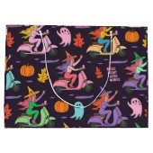 Sassy Witch Moped Pattern - Niedliche Pastelhexen Große Geschenktüte (Rückseite)