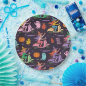 Sassy Witch Moped Pattern - Niedliche Pastelhexen Pappteller (Party)