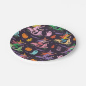 Sassy Witch Moped Pattern - Niedliche Pastelhexen Pappteller (Schrägansicht)