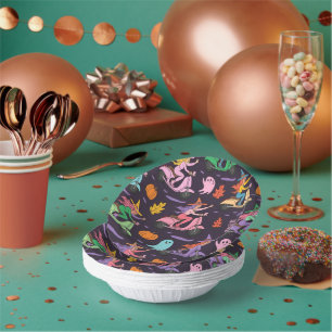 Sassy Witch Moped Pattern - Niedliche Pastelhexen Pappteller
