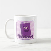 Sassy Writer Lila Happy Book Cartoon Kaffeetasse (Links)