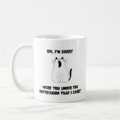 Sassy Yawning Cat Attitude Sarcastic Funny Spaß Kaffeetasse (Links)