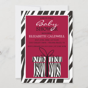 Sassy Zebra Babydusche Einladung