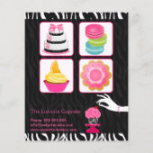 Sassy Zebra Cupcake Bäckerei Werbeaktion Flyer (Hinten)