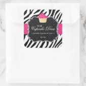 Sassy Zebra Cupcake - Verpackungsaufkleber Quadratischer Aufkleber (Tasche)
