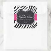 Sassy Zebra Cupcake - Verpackungsaufkleber Quadratischer Aufkleber (Tasche)