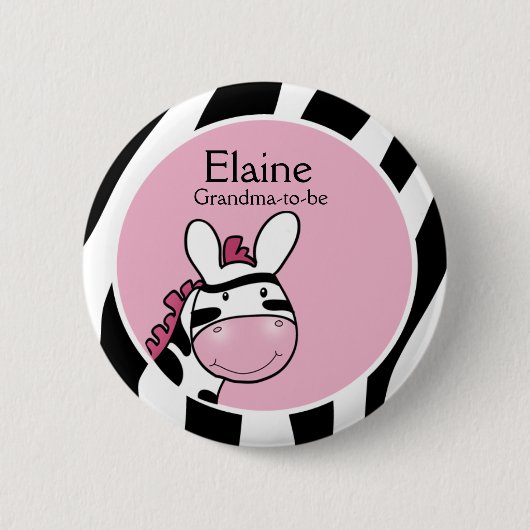 SASSY ZEBRA DIVA NAME TAG Personalisierter Button (Vorderseite)