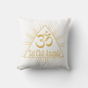 "Sat Chit Ananda" Oneness Mantra Yoga Weiß Kissen