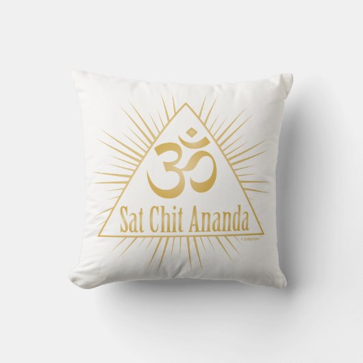 "Sat Chit Ananda" Oneness Mantra Yoga White Kissen (Vorderseite)