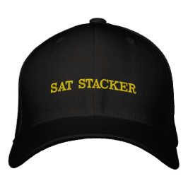 Sat Stacker Hodl Tight Bitcoin Crypto Gelber Text Bestickte Baseballkappe