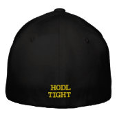 Sat Stacker Hodl Tight Bitcoin Crypto Gelber Text Bestickte Baseballkappe (Rückseite)