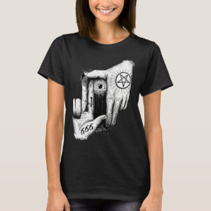 Satan beobachtet dich 666 Okkult Baphomet Ziege Sa T-Shirt
