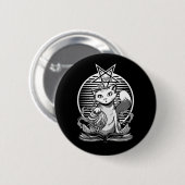 Satan Cat Fortune Teller Witchy Goth Kitten Button (Vorne & Hinten)