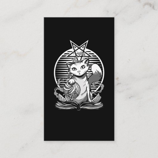 Satan Cat Fortune Teller Witchy Goth Kitten Visitenkarte (Vorderseite)