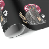 Satan Cat Occult Kitten Gothic Animal Funny Geschenkpapier (Rolleneckpunkt)