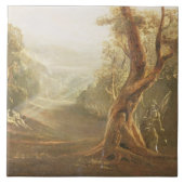 Satan, das Adam und Eve im Paradies, von erwägt Fliese (Vorderseite)