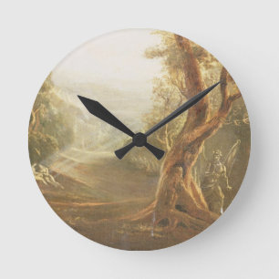 Satan, das Adam und Eve im Paradies, von erwägt Runde Wanduhr