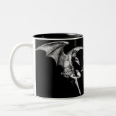 Satan denkende Pentagram-Tasse Zweifarbige Tasse (Links)