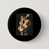 Satan Devil Hell Hexe mit Flammen Cigarette Occul Button (Vorderseite)