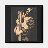 Satan Devil Hell Hexe mit Flammen Cigarette Occul Magnet (Vorne)