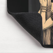 Satan Devil Hell Hexe mit Flammen Cigarette Occul Mousepad (Ecke)