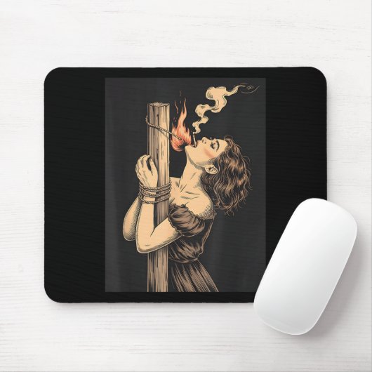 Satan Devil Hell Hexe mit Flammen Cigarette Occul Mousepad (Mit Mouse)