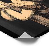 Satan Devil Hell Hexe mit Flammen Cigarette Occul Poster (Ecke)