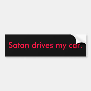 Satan fährt mein Auto Autoaufkleber