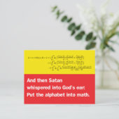 Satan flüsterte: Lege das Alphabet in Mathe Postkarte (Stehend Vorderseite)