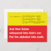 Satan flüsterte: Lege das Alphabet in Mathe Postkarte (Vorne/Hinten)