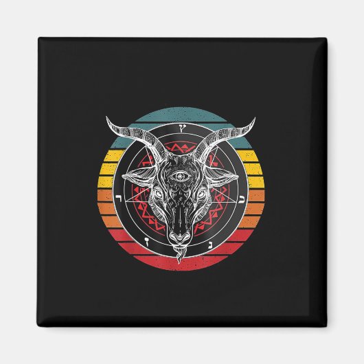 Satan Goat, Ziegengeschenk Magnet (Vorne)