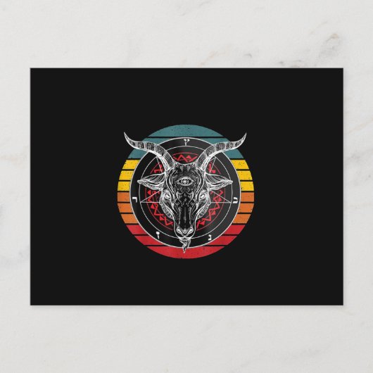 Satan Goat, Ziegengeschenk Postkarte (Vorderseite)