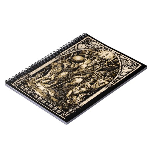 Satan inthronisierte gewundenes Notizbuch Notizblock (Linke Seite)