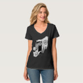 Satan is Watching you 666 Occult Baphomet Goat Sat T-Shirt (Vorderseite Vollansicht)