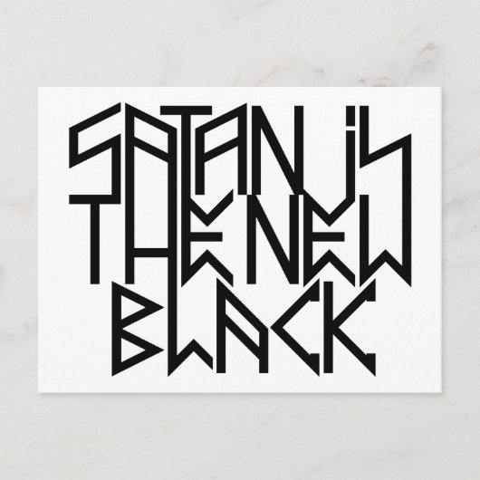 Satan ist die neue schwarze Nr.3 (schwarz) Postkarte (Vorderseite)