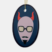 Satan ist ein Hipster Keramikornament (Links)